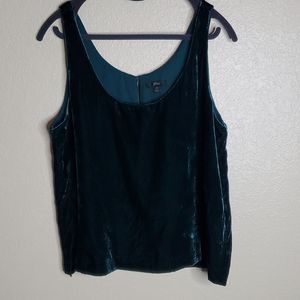 J. Crew Dark Green Velvet Tank Top
